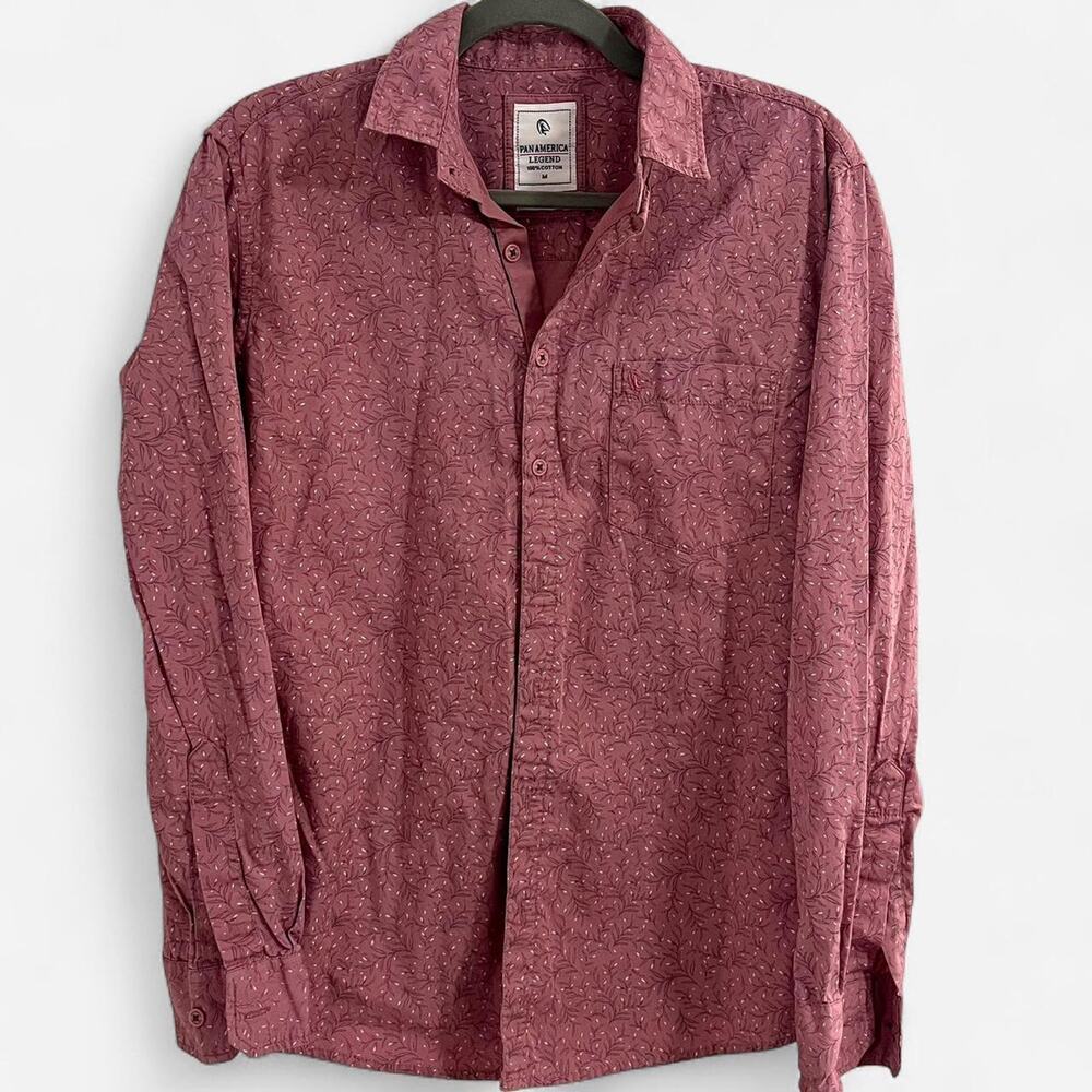 Pan America “LEGEND” Mauve + Floral Men’s Button Down Shirt